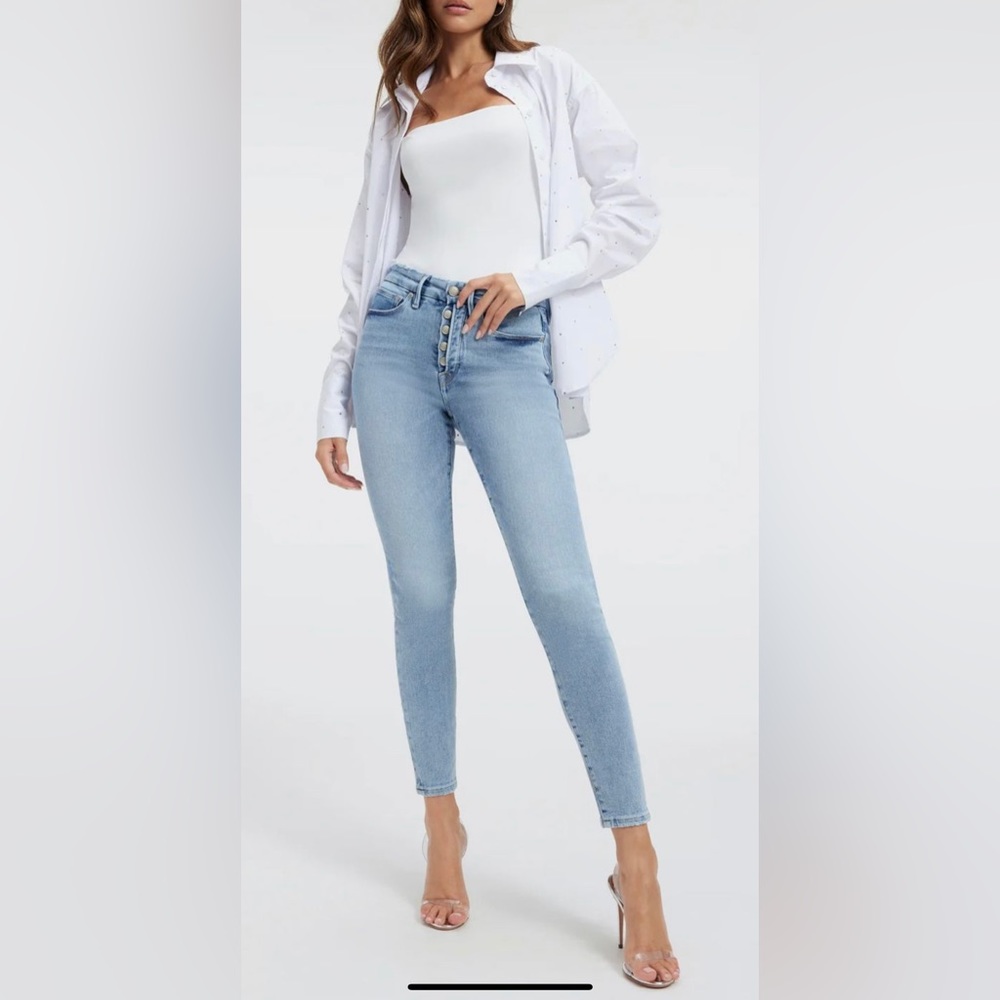 Good American Good Legs Cropped Skinny Jean Size 10/30 Indigo317